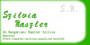 szilvia maszler business card